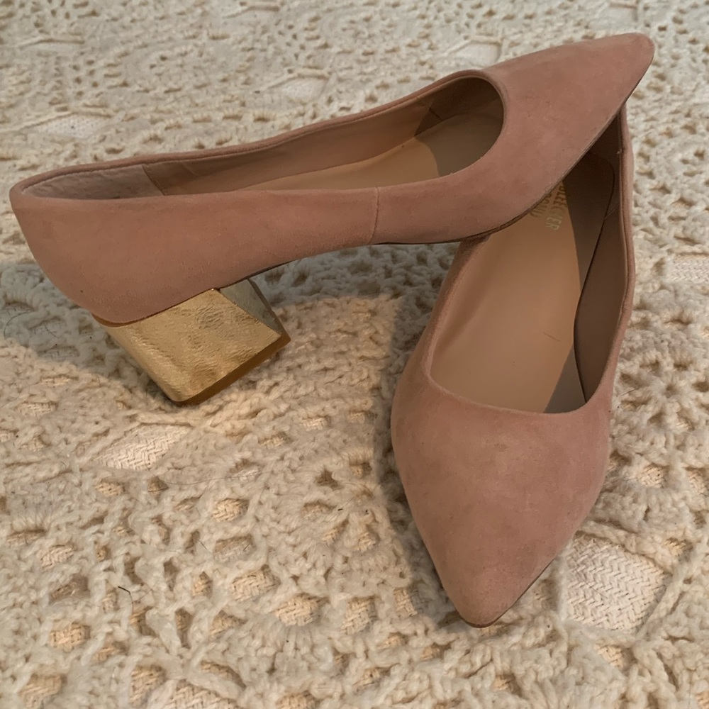 Bleecker & Bond Yasmine Blush & Gold Pumps 7.5